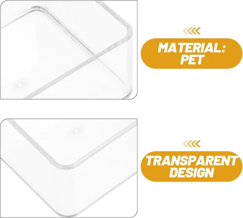 Vista 9 de 6 organizadores transparentes de cajones, cajas de almacenamiento de mesa transparentes para oficina, artículos diversos, organización de utensilios