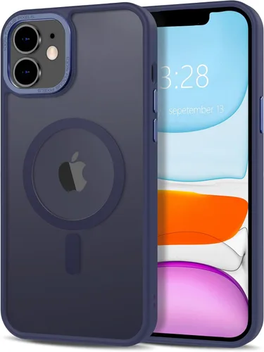 Vista 229 de Anuck - Funda magnética para iPhone 11 compatible con MagSafe, carcasa trasera mate translúcida dura, borde de TPU, delgada, resistente a impactos