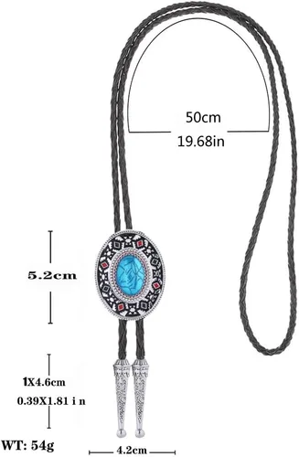 Vista 124 de Jeilwiy Corbata de bolo para hombre, corbata de vaquero occidental, collar de corbata de bolo dorado, corbata de cuero, corbata de Halloween
