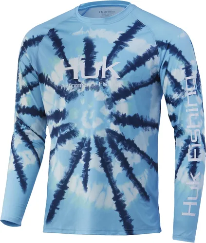 Vista 44 de Huk Pursuit Vented LS para hombre Refracción Fish Fade - San Sal/Wahoo