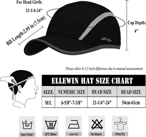 Vista 69 de ELLEWIN Gorra de béisbol unisex UPF 50 sin estructura, con pico grande y plegable