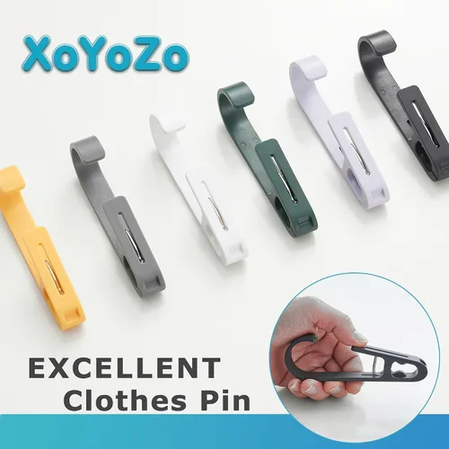Vista 7 de Ganchos de Lavandería con Clips Colgador Organizador de Armario Pinzas Calcetines Botas Sujetadores Toallas para Baño Armario Cocina Oficina 4 Negro