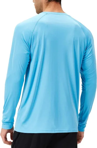 Vista 3 de NAVISKIN - Camisas de protección contra erupciones para hombre, camisetas de natación FPU 50+ con protección solar ultravioleta, de manga larga