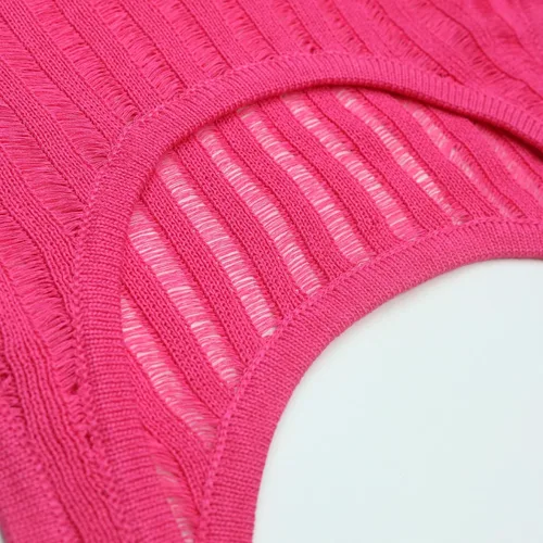 Vista 5 de CALEBGAR Conjunto sexy de 2 piezas para mujer con borlas y pantalones cortos huecos