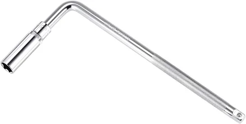 Vista 4 de uxcell Juego de 2 accesorios de enchufe de 0.512 in, 6 puntos, mango de extensión en forma de L de 10 pulgadas con unidad de 3/8 pulgadas