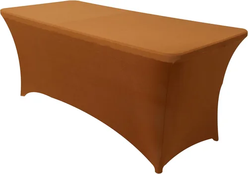 Vista 64 de Obstal Funda de mesa de elastano elástica de 4 pies para mesas plegables estándar, paquete de 2 manteles rectangulares universales ajustables