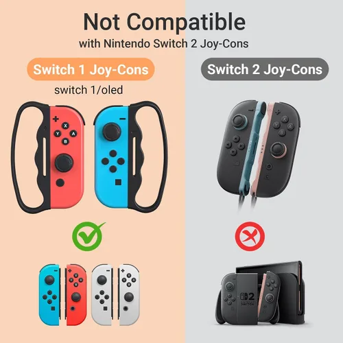 Vista 3 de ECHZOVE Grip for Switch Fitness Boxing, Handle for Nintendo Switch Boxing - 2 Packs (Black)