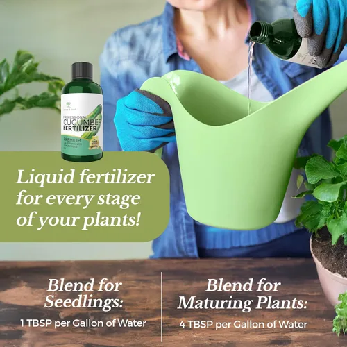 Vista 3 de Fertilizante líquido profesional de pepino 5-1-5 concentrado de 8 onzas, fertilizante orgánico de pepino premium, alimento vegetal para plantas