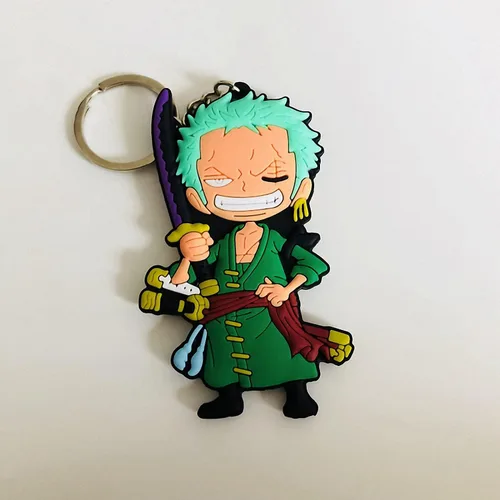 Vista 5 de Wiazhu Onepiece - Figura de anime japonés, Roronoa Zoro, llaveros de mercancía