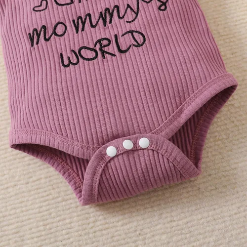 Vista 3 de puseky Conjunto de ropa de bebé para niñas de 0 a 24 meses con letras + pantalones cortos florales + diadema para bebé