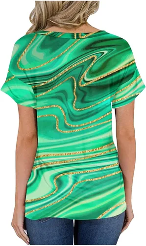 Vista 4 de Summer Tops for Women 2023 Tshirts Holiday Travel Bohemian Teen Girls 70s Spring Tops for Women 2023 Trendy