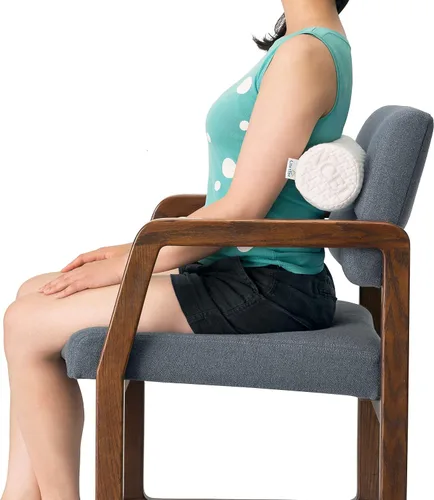 Vista 3 de Almohada redonda de espuma viscoelástica cómoda para el cuello y cojín cervical con funda suave extraíble lavable para columna vertebral y cuello