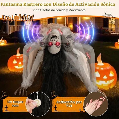 Vista 6 de Tangkula - Mujer animada de Halloween con ojos brillantes, tamaño real