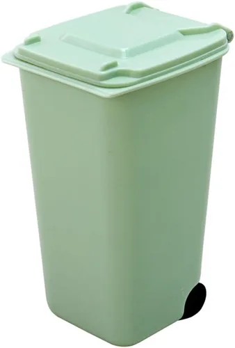 Vista 7 de TOYMYTOY Juego de 4 cubos de basura de escritorio con tapa, organizador de basura de escritorio, contenedor de almacenamiento, bolígrafos, lápices