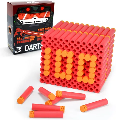 Vista 10 de EKIND 100 piezas de 2,83 pulgadas diseño hueco TPR dardos de cabeza suave rellenos de espuma tipo bala para armas Nerf N-strike Elite, 100, Blanco