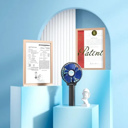 Vista 5 de HandFan Ventilador de mano portátil con cargador de batería, ventiladores de mano recargables, viento súper fuerte de 3 velocidades, mini ventilador
