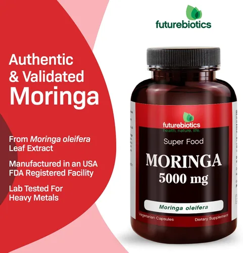 Vista 3 de FutureBiotics Moringa 5000 mg 60 Vegetarian Capsules