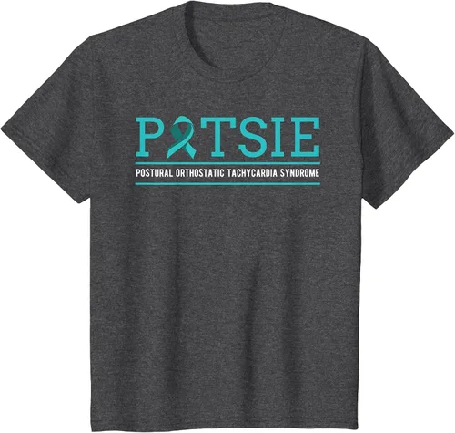 Vista 14 de POTS Dysautonomia Turquoise Ribbon Autonomic Dysfunction T-Shirt Asphalt Grey