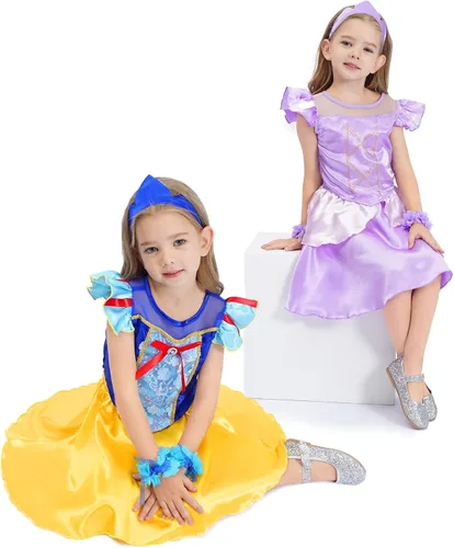 Vista 3 de Almce Princess Dress Up Clothes for Little Girls Birthday Gifts Trunk Set, 3-6 Year Old Toddler Girl Dresses Costume