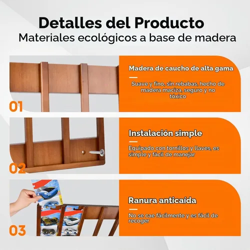 Vista 4 de Vitrina para coche con ruedas calientes cardadas, capacidad para 50 coches