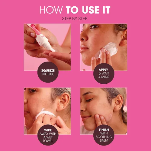 Vista 3 de Nad's Depilación facial suave y calmante para mujeres, crema depilatoria sensible para áreas delicadas de la cara, 0.99 onzas (4446)