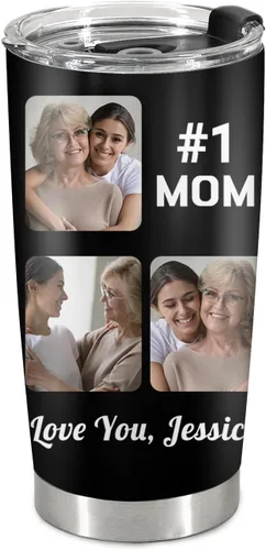 Vista 20 de Taza personalizada con foto y texto para hombres y mujeres, regalo para papá, mamá, familias y amigos, taza de viaje con foto e imagen