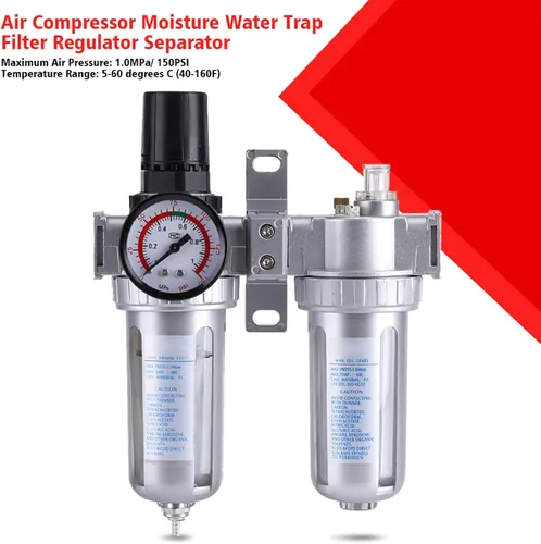 Vista 7 de a IR Compresor Filtro Regulador Mois ture Limpiador de Trampa de Agua Herramienta Separadora, Filtro IR de Partículas, 3/8 '' Limpiador de Trampa