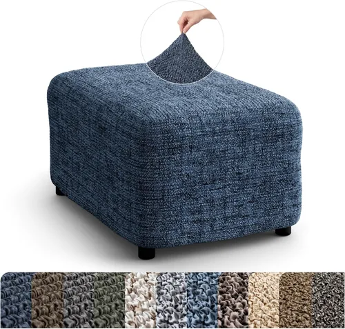 Vista 11 de PAULATO BY GA.I.CO. Funda para otomán - Funda extensible para taburete - Protector de puf para mascotas y niños - Funda suave para otomán - Fundas