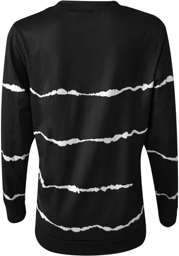 Vista 5 de DASAYO Sudadera de cuello redondo para mujer, casual, estampado a rayas, holgada, de manga larga, sudaderas de moda para otoño 2023