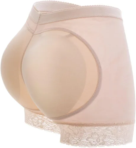 Vista 7 de KIWI RATA Bragas de encaje acolchadas para mujer, levanta glúteos, ropa interior con refuerzo Negro