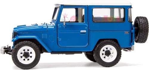 Vista 3 de All Star Toys Exclusivo Toyota Land Cruiser FJ40 Royal Blue con ruedas todoterreno personalizadas 1/24 modelo fundido a presión por Motormax 79323
