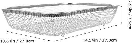 Vista 5 de Unomor Cesta grande de malla de acero inoxidable para fregadero de cocina, colador de 14.56 x 10.62 x 2.95 pulgadas para frutas, verduras y pasta