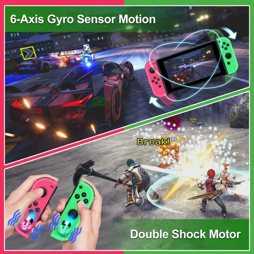 Vista 4 de Controller for Nintendo Switch, Compatible with Nintendo Switch Controller, Right and Left Switch Joypad Controllers Wireless Replacement Joy-pad