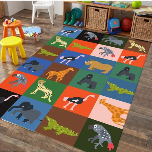 Vista 17 de Alfombra de números para niños, 3 x 4 pies, alfombra de área de aprendizaje educativa de números y formas, alfombra colorida de retazos para jugar