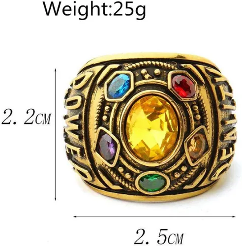 Vista 2 de PikaLF Anillo para hombre, anillo de guantelete infinito, anillo de piedra infinita, anillo de cristal de alma de guerra infinita, joyería