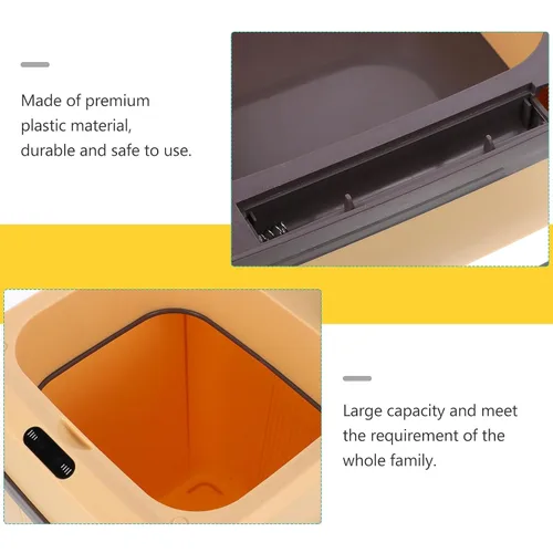 Vista 4 de Automatic Induction Trash Bin Smart Sensor Waste Can for Kitchen Office Bedroom Touchless Operation Dustbin in Khaki