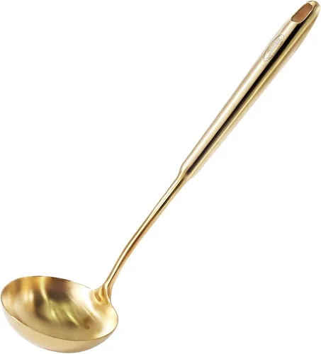 Vista 12 de Newness Cucharón de sopa, [Resistente al óxido, Resistente al calor, Formación integral] Cucharón de sopa duradero de acero inoxidable 304 con mango