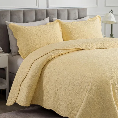 Vista 21 de HoneiLife Juego de ropa de cama tamaño Queen, juego de edredón de microfibra para cama Queen, colchas ligeras de 3 piezas, edredones reversibles