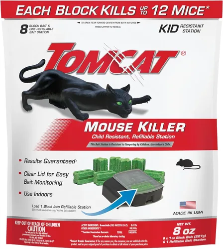 Vista 12 de Tomcat Mouse Killer - Estación desechable resistente a los niños, 1 estación de cebo prellenada lista para usar (paquete de 12)