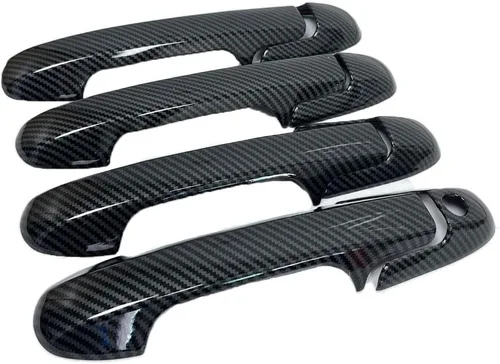 Vista 3 de para 2003 2004 2005 2006 2007 Honda Accord Cubiertas de Manija de Puerta Lateral de Fibra de Carbono Estilo Brillante ABS