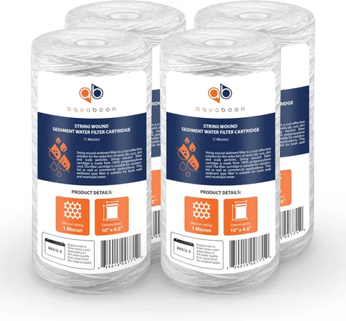 Vista 12 de Aquaboon Filtro de agua para heridas de cuerda de 1 micrón, repuesto de 10 x 4.5 pulgadas, cartucho de filtro de agua para toda la casa compatible