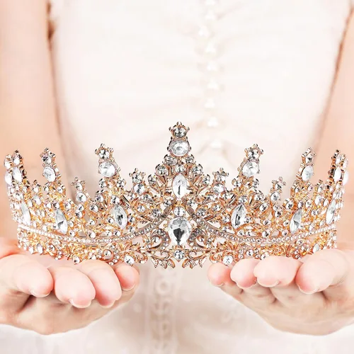 Vista 37 de Tiara para mujer, coronas de reina de cristal, tiaras de princesa con diamantes de imitación, accesorios para el cabello real perfectos para Plateado