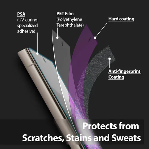 Vista 3 de DOME GLASS Whitestone - Protector de pantalla con luz UV para Samsung Galaxy S24 Ultra (2 unidades)