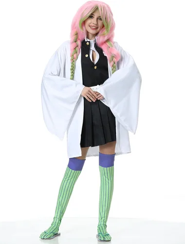 Vista 4 de Deaboat Disfraz de cosplay para niño y niña, disfraz de Halloween, traje de kimono de anime