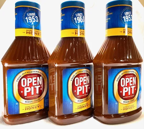 Vista 3 de Open Pit Salsa BBQ de miel (paquete de 3)
