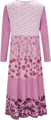 Vista 3 de Vestidos casuales para mujer, manga cuello redondo, vestido de fiesta fluido para playa, vestido de verano con cuello estampado, vestidos elegantes