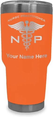 Vista 18 de LaserGram NP Nurse Practioner - Vaso aislado al vacío de 20 onzas, grabado personalizado incluido (negro)