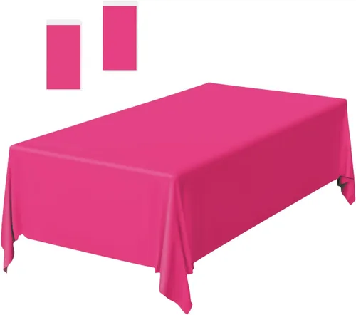 Vista 47 de Paquete de 2 Manteles de Plástico Beige Desechables Cubiertas de Mesa Mantel Rectangular Beige para Fiesta Baby Shower Boda Cumpleaños Mantel