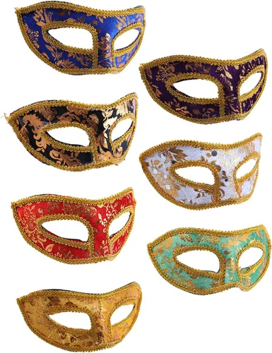 Vista 2 de Youthful 14 máscaras retro unisex, máscaras de media cara, máscaras para fiesta, máscaras venecianas vintage, máscaras de baile de graduación