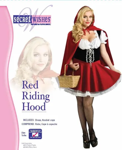 Vista 4 de Secret Wishes Caperucita Roja Disfraz Figura completa., PLUS, Rojo